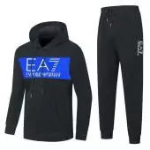 new emporio armani Trainingsanzug hoodie center logo noir